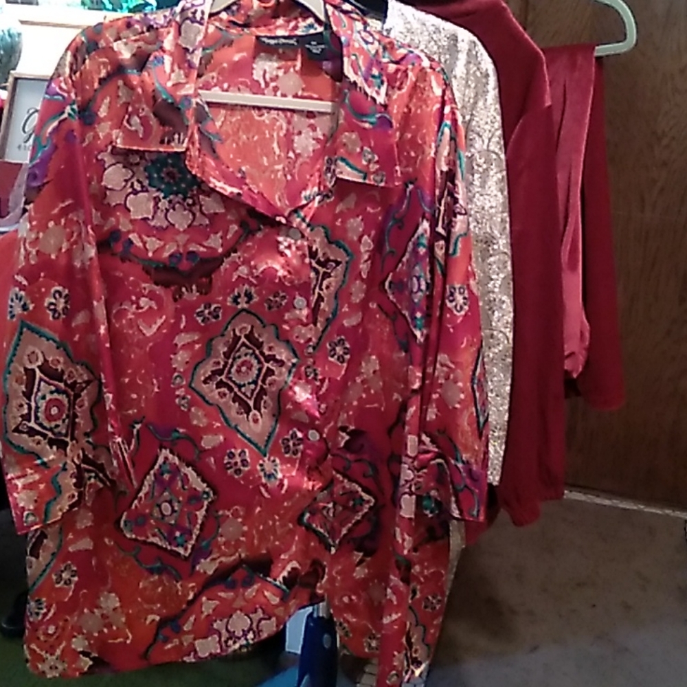 Maggie Barnes patterned blouse 4X